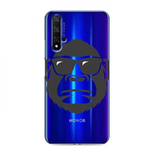 Полупрозрачный дизайнерский пластиковый чехол для Huawei Honor 20 Прозрачные обезьяны