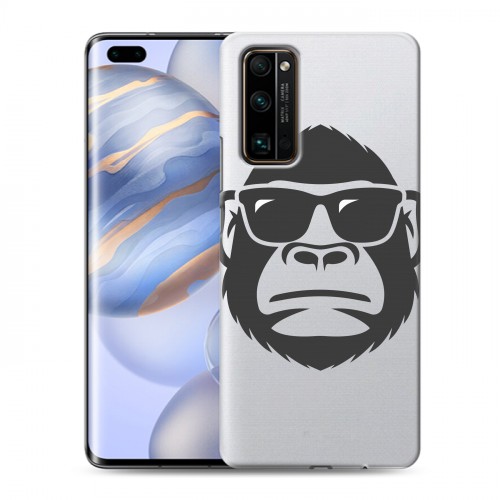 Полупрозрачный дизайнерский пластиковый чехол для Huawei Honor 30 Pro Прозрачные обезьяны