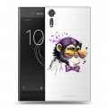 Полупрозрачный дизайнерский пластиковый чехол для Sony Xperia XZs Прозрачные обезьяны