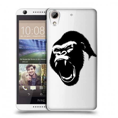 Полупрозрачный дизайнерский силиконовый чехол для HTC Desire 626 Прозрачные обезьяны
