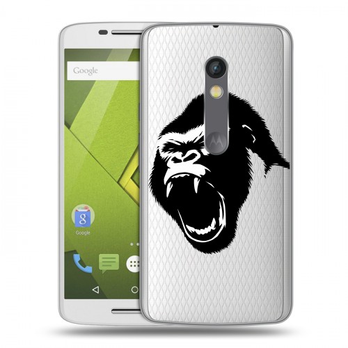 Полупрозрачный дизайнерский пластиковый чехол для Lenovo Moto X Play Прозрачные обезьяны