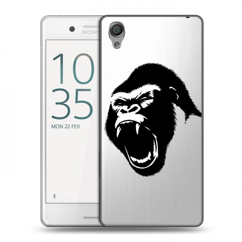 Полупрозрачный дизайнерский пластиковый чехол для Sony Xperia X Performance Прозрачные обезьяны