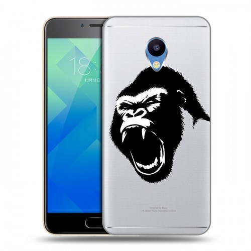 Полупрозрачный дизайнерский силиконовый чехол для Meizu M5 Прозрачные обезьяны
