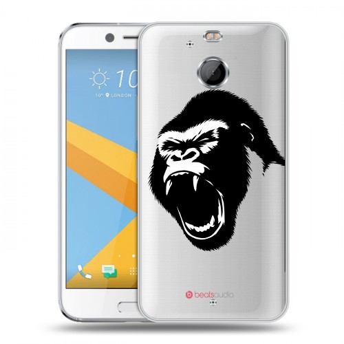 Полупрозрачный дизайнерский пластиковый чехол для HTC 10 evo Прозрачные обезьяны