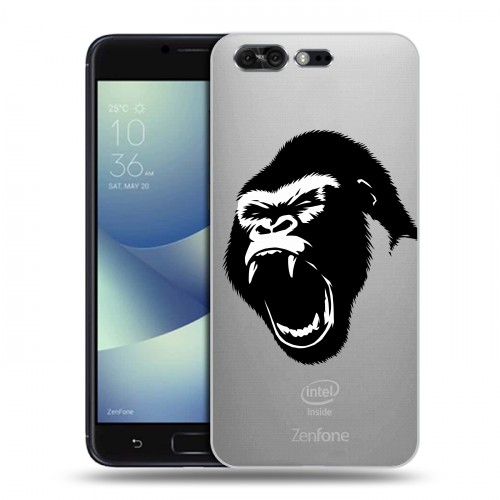 Полупрозрачный дизайнерский силиконовый чехол для ASUS ZenFone 4 Pro Прозрачные обезьяны