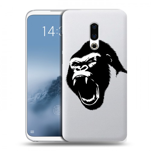 Полупрозрачный дизайнерский силиконовый чехол для Meizu 16th Plus Прозрачные обезьяны