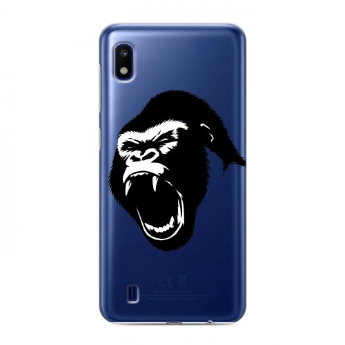 Полупрозрачный дизайнерский пластиковый чехол для Samsung Galaxy A10 Прозрачные обезьяны