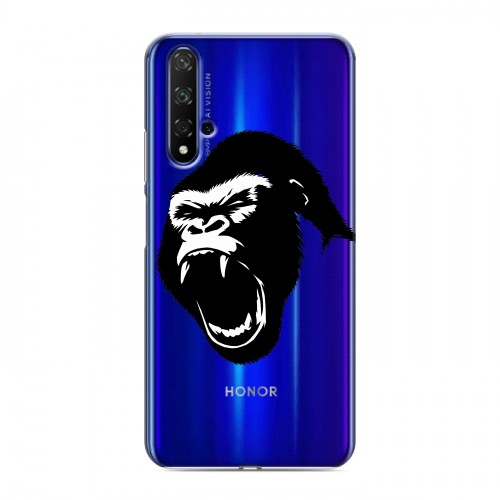 Полупрозрачный дизайнерский пластиковый чехол для Huawei Honor 20 Прозрачные обезьяны