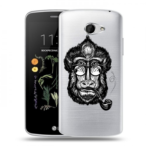 Полупрозрачный дизайнерский пластиковый чехол для LG K5 Прозрачные обезьяны