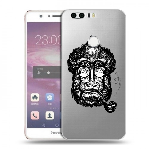 Полупрозрачный дизайнерский пластиковый чехол для Huawei Honor 8 Прозрачные обезьяны
