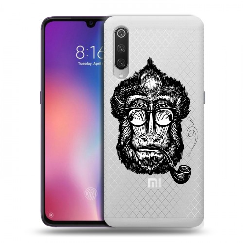 Полупрозрачный дизайнерский силиконовый с усиленными углами чехол для Xiaomi Mi9 Прозрачные обезьяны