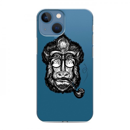 Полупрозрачный дизайнерский пластиковый чехол для Iphone 13 Mini Прозрачные обезьяны