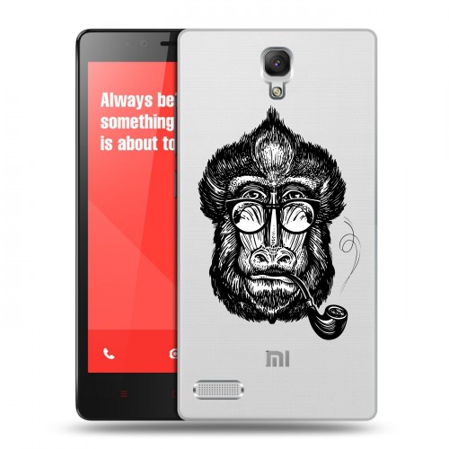 Полупрозрачный дизайнерский силиконовый чехол для Xiaomi RedMi Note Прозрачные обезьяны