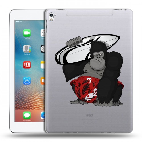 Полупрозрачный дизайнерский пластиковый чехол для Ipad Pro 9.7 Прозрачные обезьяны