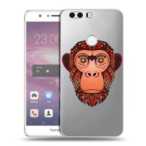 Полупрозрачный дизайнерский пластиковый чехол для Huawei Honor 8 Прозрачные обезьяны