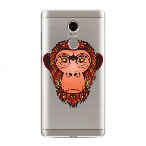 Полупрозрачный дизайнерский пластиковый чехол для Xiaomi RedMi Note 4 Прозрачные обезьяны