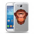 Полупрозрачный дизайнерский пластиковый чехол для Samsung Galaxy Premier Прозрачные обезьяны