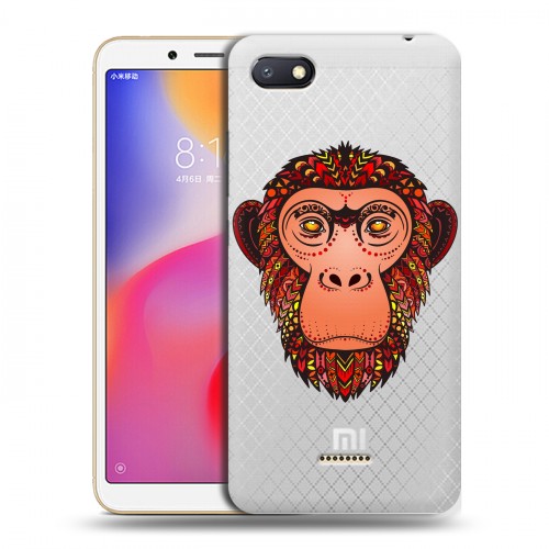 Полупрозрачный дизайнерский пластиковый чехол для Xiaomi RedMi 6A Прозрачные обезьяны