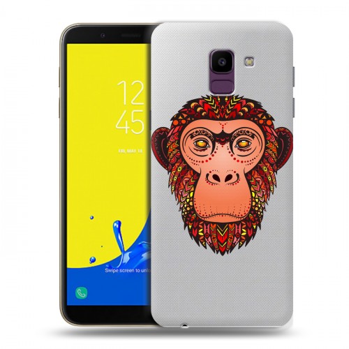 Полупрозрачный дизайнерский пластиковый чехол для Samsung Galaxy J6 Прозрачные обезьяны
