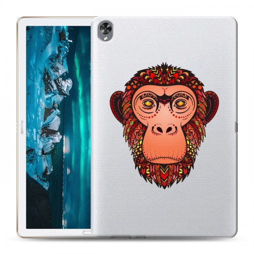 Полупрозрачный дизайнерский пластиковый чехол для Huawei MediaPad M6 10.8 Прозрачные обезьяны
