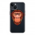 Полупрозрачный дизайнерский пластиковый чехол для Iphone 14 Прозрачные обезьяны