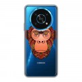 Полупрозрачный дизайнерский силиконовый с усиленными углами чехол для Huawei Honor Magic 4 Lite 5G Прозрачные обезьяны