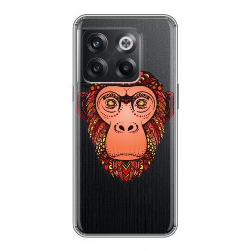 Полупрозрачный дизайнерский пластиковый чехол для OnePlus 10T Прозрачные обезьяны