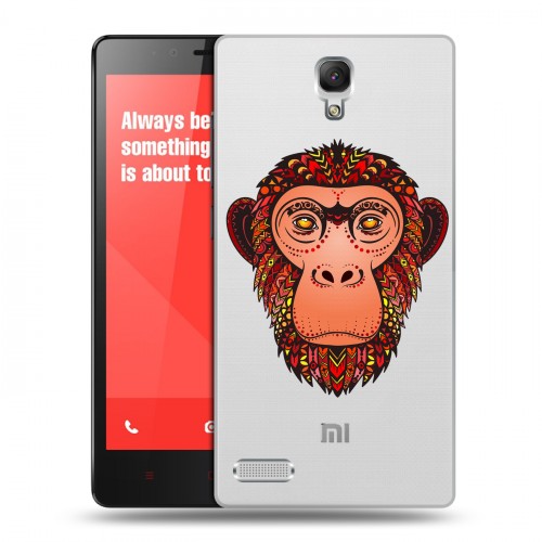 Полупрозрачный дизайнерский пластиковый чехол для Xiaomi RedMi Note Прозрачные обезьяны