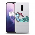 Полупрозрачный дизайнерский пластиковый чехол для OnePlus 7 Прозрачные павлины