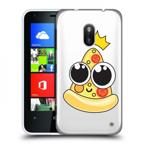 Полупрозрачный дизайнерский пластиковый чехол для Nokia Lumia 620 Прозрачная Пицца