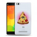 Полупрозрачный дизайнерский пластиковый чехол для Xiaomi Mi4i Прозрачная Пицца