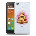 Полупрозрачный дизайнерский пластиковый чехол для Xiaomi Mi4S Прозрачная Пицца