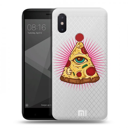 Полупрозрачный дизайнерский пластиковый чехол для Xiaomi Mi8 SE Прозрачная Пицца