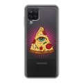 Полупрозрачный дизайнерский силиконовый чехол для Samsung Galaxy A12 Прозрачная Пицца