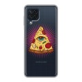 Полупрозрачный дизайнерский пластиковый чехол для Samsung Galaxy A22 Прозрачная Пицца