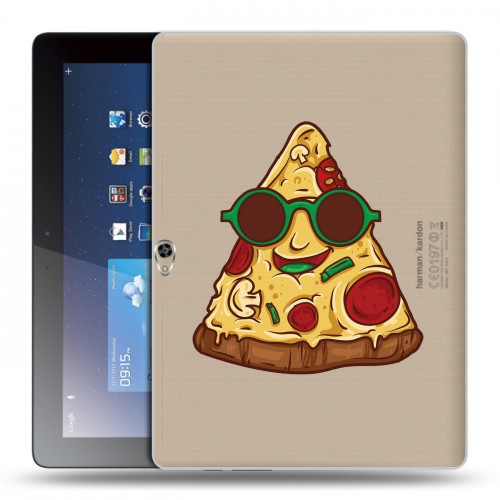 Полупрозрачный дизайнерский пластиковый чехол для Huawei MediaPad M2 10 Прозрачная Пицца