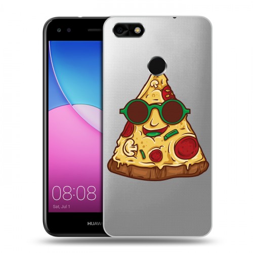 Полупрозрачный дизайнерский пластиковый чехол для Huawei Nova Lite (2017) Прозрачная Пицца