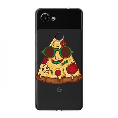 Полупрозрачный дизайнерский пластиковый чехол для Google Pixel 3a Прозрачная Пицца