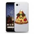 Полупрозрачный дизайнерский пластиковый чехол для Google Pixel 3a XL Прозрачная Пицца