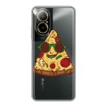 Полупрозрачный дизайнерский силиконовый чехол для Realme C67 4G Прозрачная Пицца