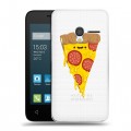 Полупрозрачный дизайнерский пластиковый чехол для Alcatel One Touch Pixi 3 (4.5) Прозрачная Пицца