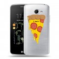Полупрозрачный дизайнерский силиконовый чехол для LG K5 Прозрачная Пицца