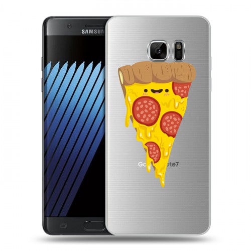 Полупрозрачный дизайнерский пластиковый чехол для Samsung Galaxy Note 7 Прозрачная Пицца