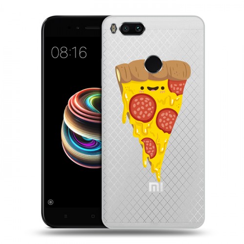 Полупрозрачный дизайнерский пластиковый чехол для Xiaomi Mi5X Прозрачная Пицца
