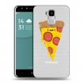 Полупрозрачный дизайнерский пластиковый чехол для Doogee Y6 Прозрачная Пицца