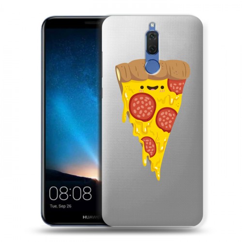 Полупрозрачный дизайнерский пластиковый чехол для Huawei Nova 2i Прозрачная Пицца