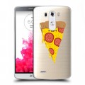 Полупрозрачный дизайнерский силиконовый чехол для LG G3 (Dual-LTE) Прозрачная Пицца