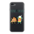Полупрозрачный дизайнерский силиконовый чехол для Iphone 7 Прозрачная Пицца