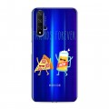 Полупрозрачный дизайнерский пластиковый чехол для Huawei Honor 20 Прозрачная Пицца