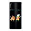 Полупрозрачный дизайнерский силиконовый чехол для Huawei Y9s Прозрачная Пицца